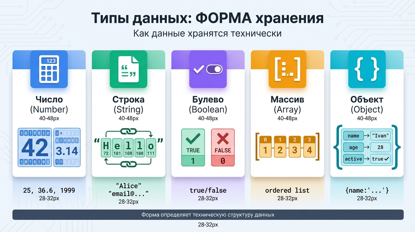 Пять типов данных (форма)